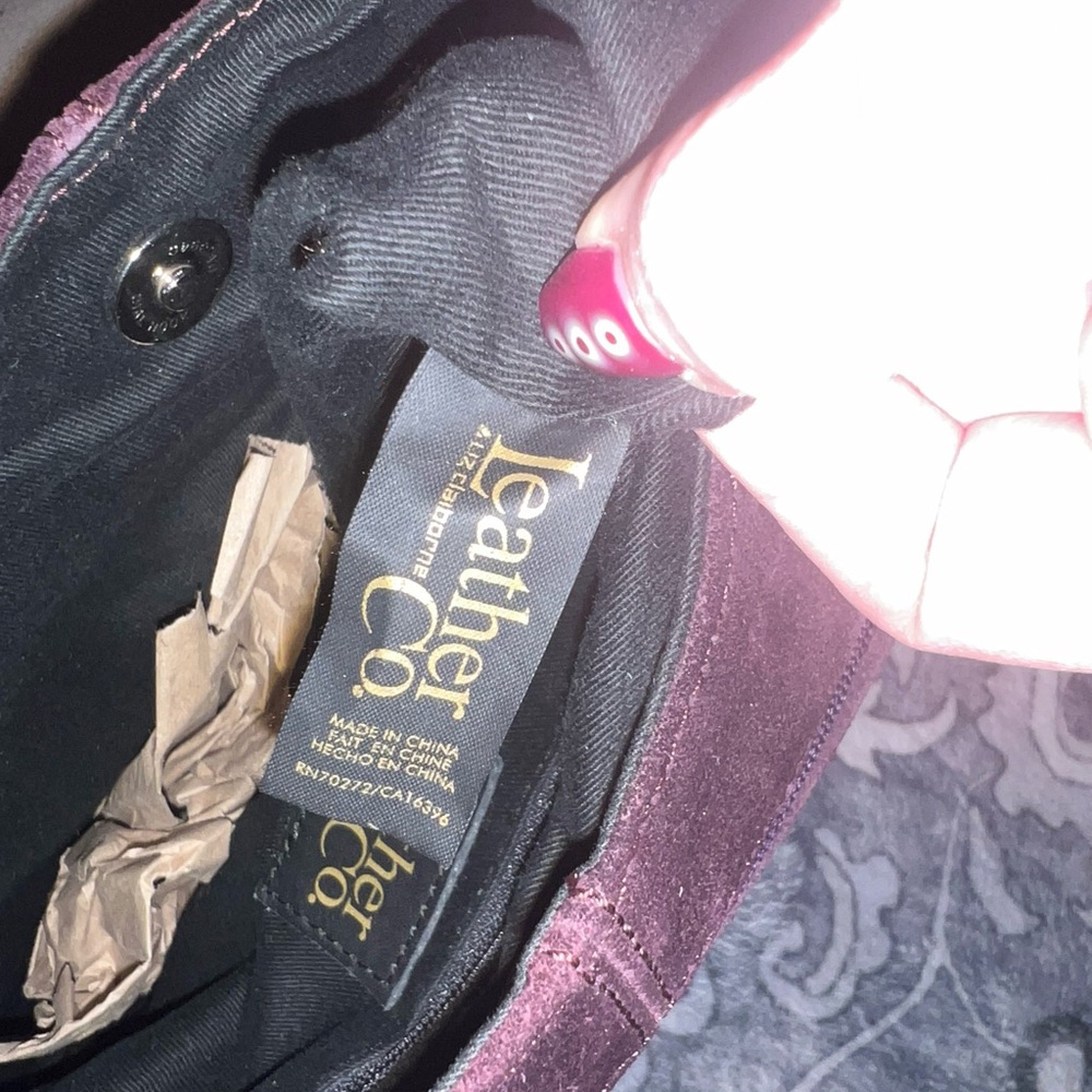 Vintage Dark Purple Suede Shoulder Bag - Picture 5 of 6
